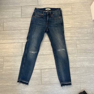 Madewell blue skinny jeans